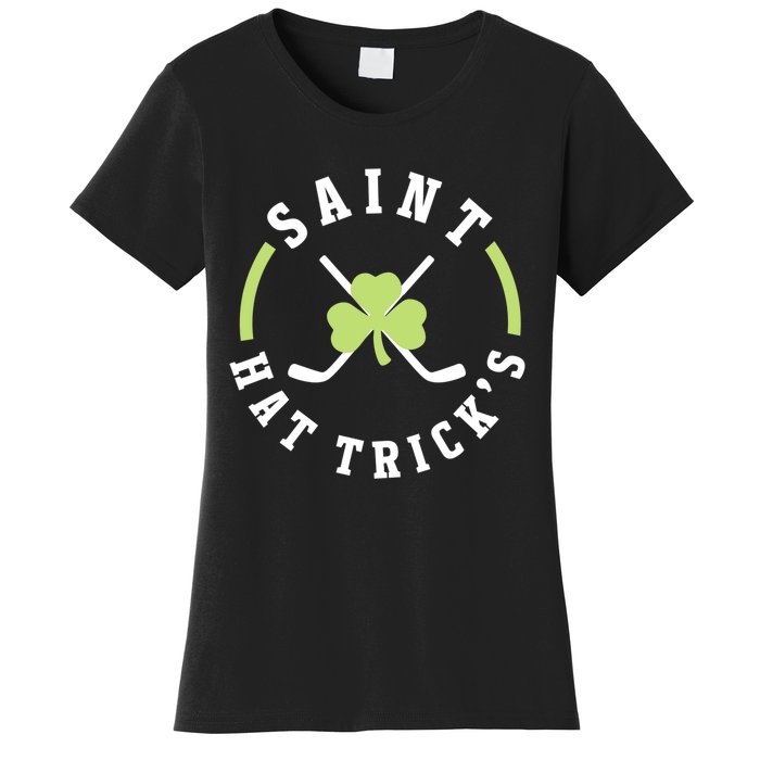 St. Patricks Day Hockey Shirt Saint Hat Trick's Day Women's T-Shirt