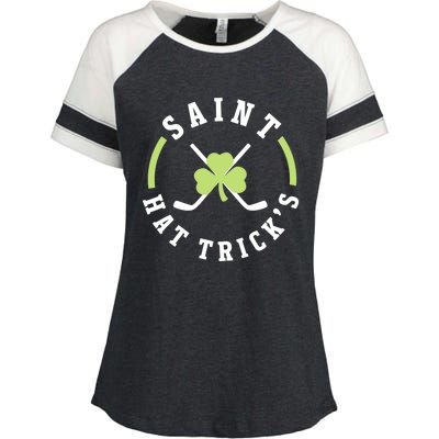 St. Patricks Day Hockey Shirt Saint Hat Trick's Day Enza Ladies Jersey Colorblock Tee