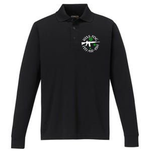 St Patricks Day Kiss Me Im Arish Ar Gun Performance Long Sleeve Polo