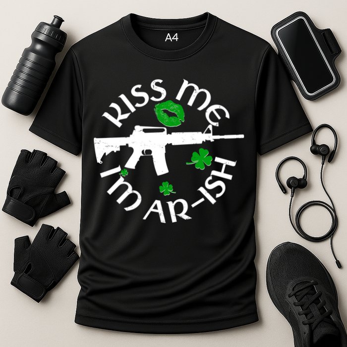 St Patricks Day Kiss Me Im Arish Ar Gun Cooling Performance Crew T-Shirt
