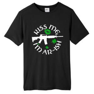 St Patricks Day Kiss Me Im Arish Ar Gun Tall Fusion ChromaSoft Performance T-Shirt