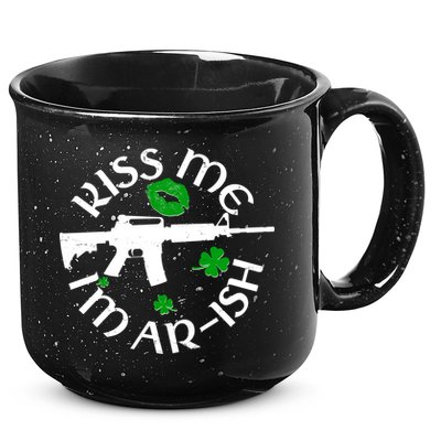 St Patricks Day Kiss Me Im Arish Ar Gun 15oz Campfire Ceramic Mug