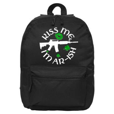 St Patricks Day Kiss Me Im Arish Ar Gun 16 in Basic Backpack