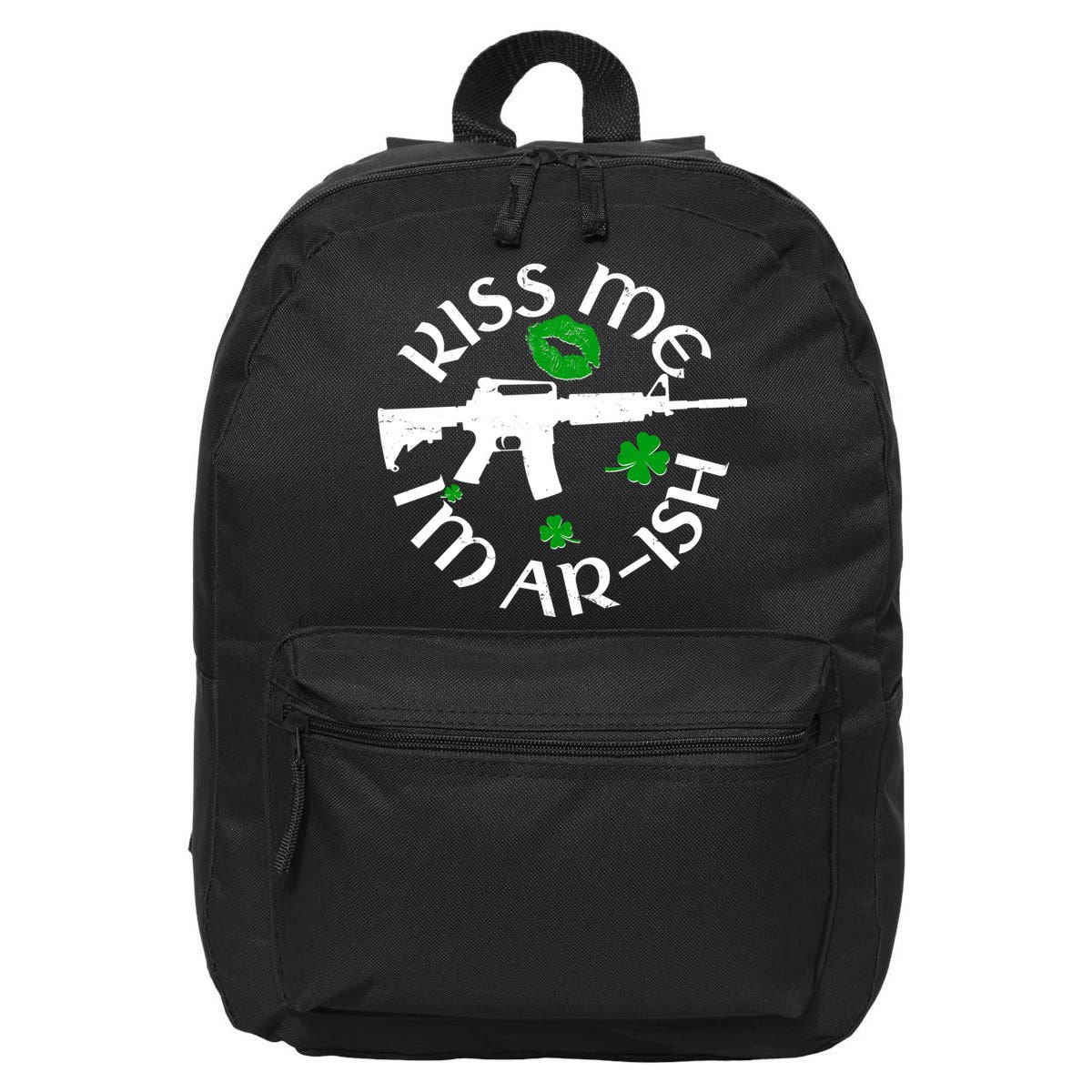 St Patricks Day Kiss Me Im Arish Ar Gun 16 in Basic Backpack