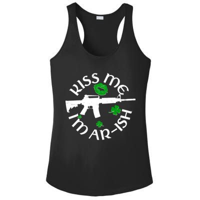 St Patricks Day Kiss Me Im Arish Ar Gun Ladies PosiCharge Competitor Racerback Tank