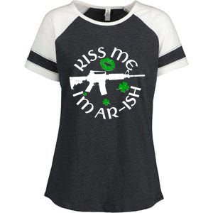 St Patricks Day Kiss Me Im Arish Ar Gun Enza Ladies Jersey Colorblock Tee