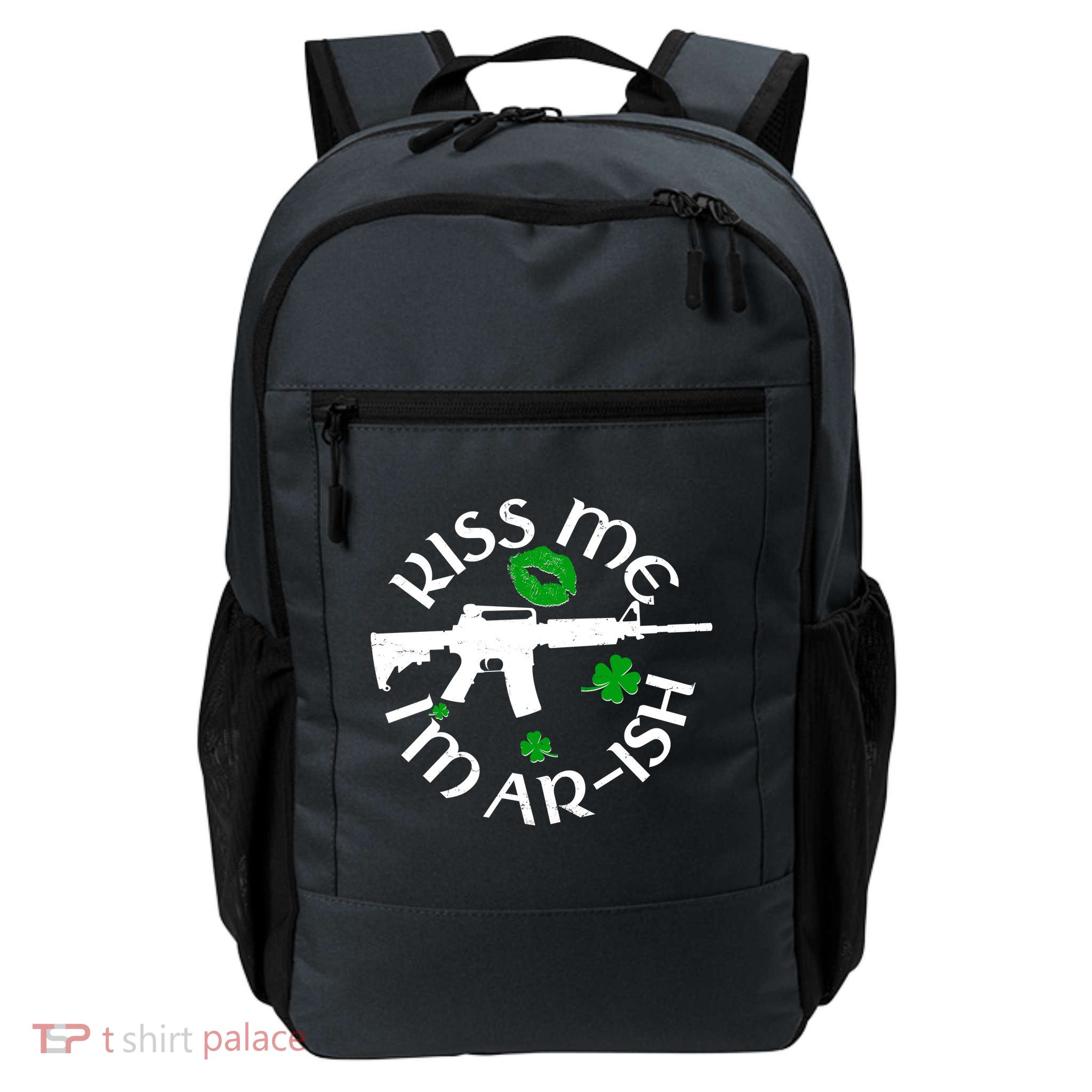 St Patricks Day Kiss Me Im Arish Ar Gun Daily Commute Backpack