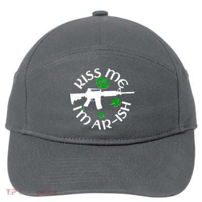 St Patricks Day Kiss Me Im Arish Ar Gun 7-Panel Snapback Hat