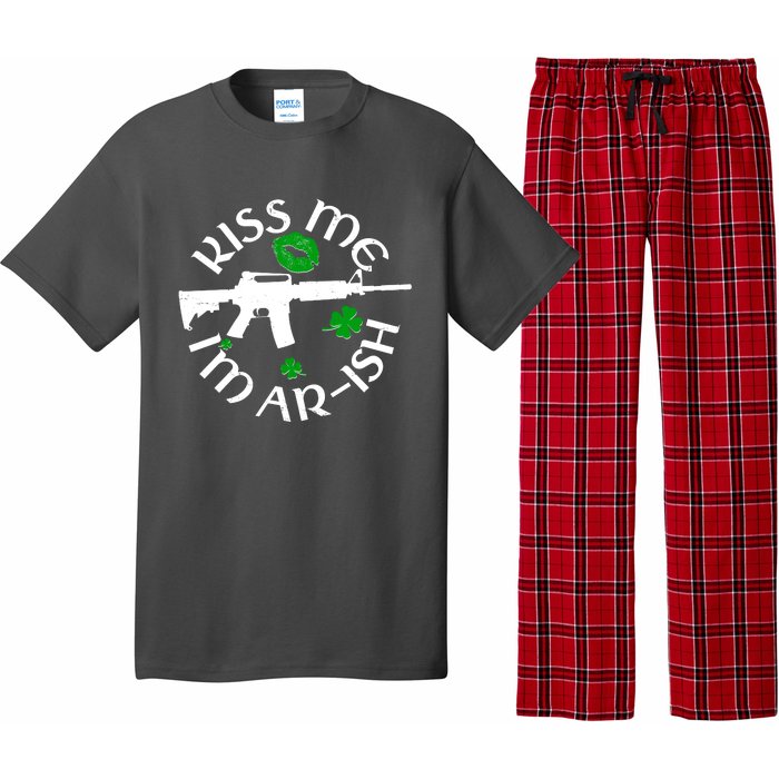 St Patricks Day Kiss Me Im Arish Ar Gun Pajama Set