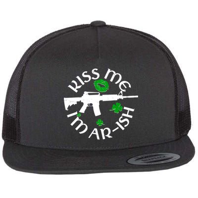 St Patricks Day Kiss Me Im Arish Ar Gun Flatbill Hat