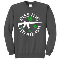 St Patricks Day Kiss Me Im Arish Ar Gun Tall Sweatshirt