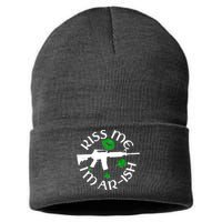 St Patricks Day Kiss Me Im Arish Ar Gun Sustainable Knit Beanie