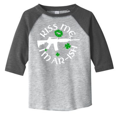 St Patricks Day Kiss Me Im Arish Ar Gun Toddler Fine Jersey T-Shirt
