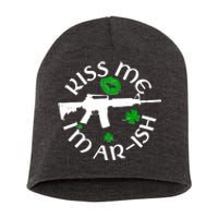 St Patricks Day Kiss Me Im Arish Ar Gun Short Acrylic Beanie