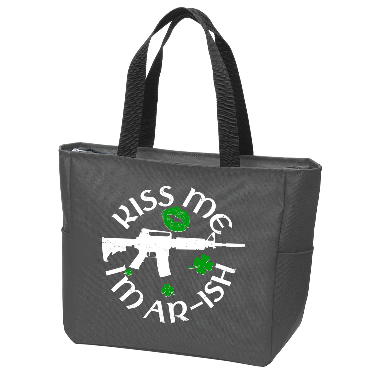 St Patricks Day Kiss Me Im Arish Ar Gun Zip Tote Bag