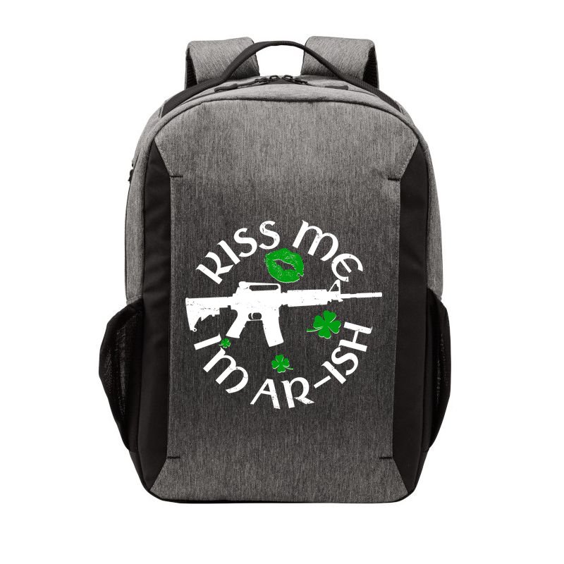 St Patricks Day Kiss Me Im Arish Ar Gun Vector Backpack