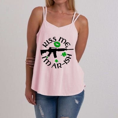 St Patricks Day Kiss Me Im Arish Ar Gun Women's Strappy Tank