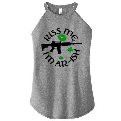 St Patricks Day Kiss Me Im Arish Ar Gun Women’s Perfect Tri Rocker Tank