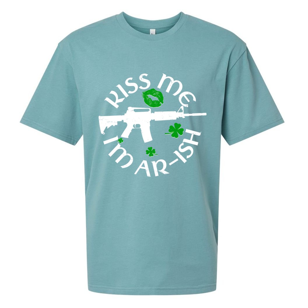 St Patricks Day Kiss Me Im Arish Ar Gun Sueded Cloud Jersey T-Shirt