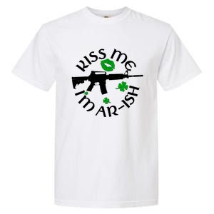 St Patricks Day Kiss Me Im Arish Ar Gun Garment-Dyed Heavyweight T-Shirt