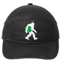 St Patricks Day Bigfoot Clover Leaf Irish Sasquatch 7-Panel Snapback Hat