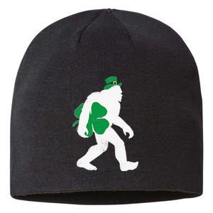 St Patricks Day Bigfoot Clover Leaf Irish Sasquatch Sustainable Beanie