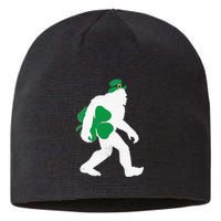 St Patricks Day Bigfoot Clover Leaf Irish Sasquatch Sustainable Beanie