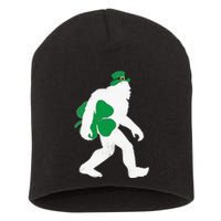 St Patricks Day Bigfoot Clover Leaf Irish Sasquatch Short Acrylic Beanie