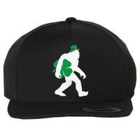 St Patricks Day Bigfoot Clover Leaf Irish Sasquatch Wool Snapback Cap