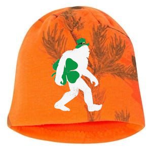 St Patricks Day Bigfoot Clover Leaf Irish Sasquatch Kati - Camo Knit Beanie