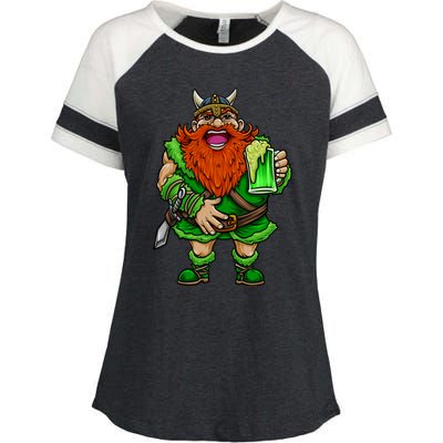 St Patricks Day Meaningful Gift Irish Viking Drawing Gift Meaningful Gift Enza Ladies Jersey Colorblock Tee