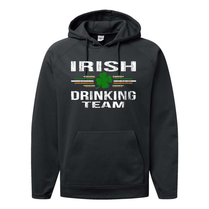 St Patrick's Day Funny Irish Drinking Team Graphic Performance Fleece Hoodie