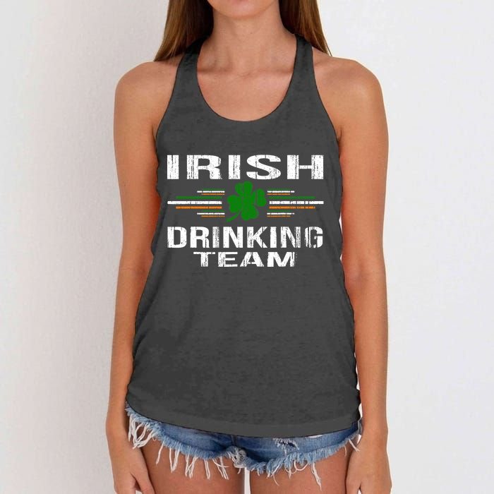 St Patrick's Day Funny Irish Drinking Team Graphic Women's Knotted Racerback Tank