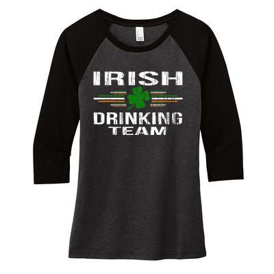 St Patrick's Day Funny Irish Drinking Team Graphic Women's Tri-Blend 3/4-Sleeve Raglan Shirt