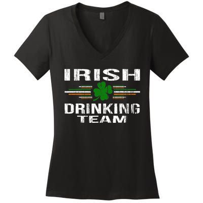 St Patrick's Day Funny Irish Drinking Team Graphic Women's V-Neck T-Shirt