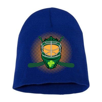 St Patricks Day Ice Hockey Lover Player Irish Green Graphic Cool Gift Short Acrylic Beanie