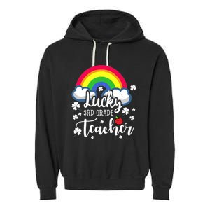 St Patricks Day Lucky 3rd Grade Teacher Cute Gift Garment-Dyed Fleece Hoodie