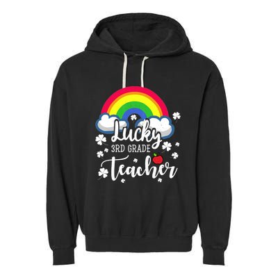 St Patricks Day Lucky 3rd Grade Teacher Cute Gift Garment-Dyed Fleece Hoodie