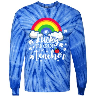 St Patricks Day Lucky 3rd Grade Teacher Cute Gift Tie-Dye Long Sleeve Shirt