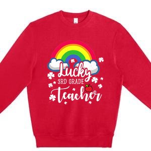 St Patricks Day Lucky 3rd Grade Teacher Cute Gift Premium Crewneck Sweatshirt