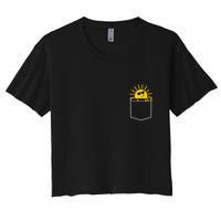 Sunrise Pocket Design Women's Crop Top Tee