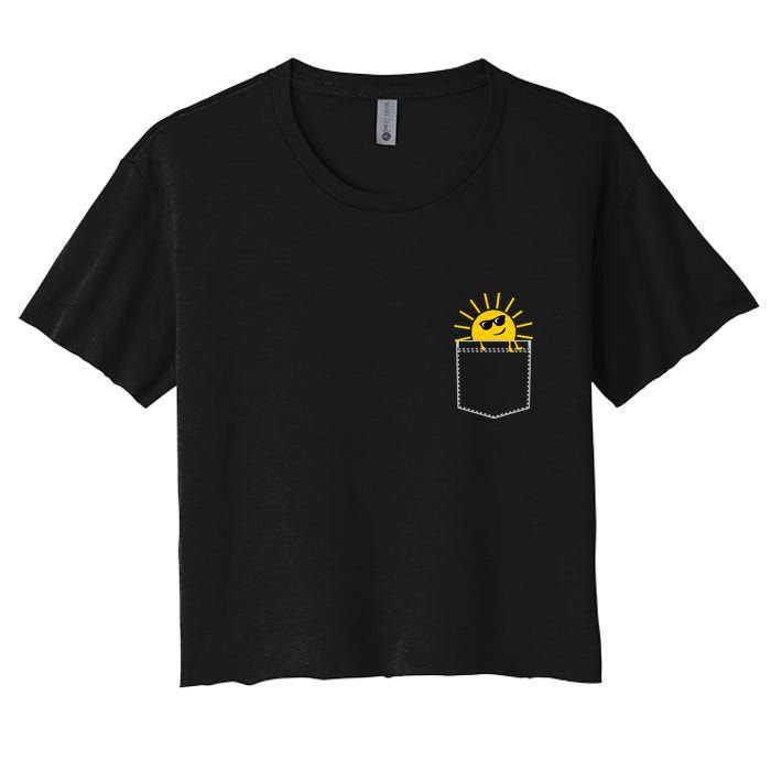 Sunrise Pocket Design Women's Crop Top Tee