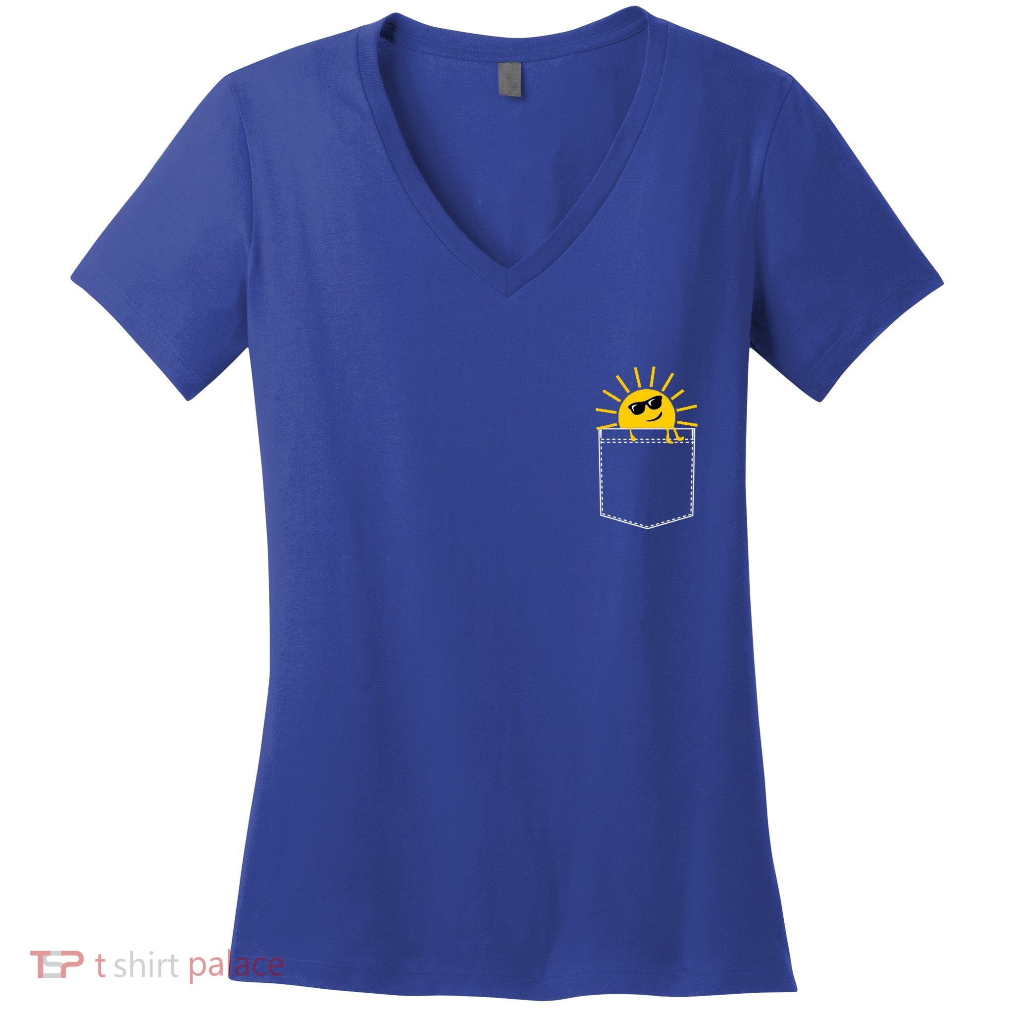 Sunrise Pocket Design Women's V-Neck T-Shirt