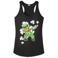 Saint Patrick's Day Dabbing Leprechaun Funny Green Ladies PosiCharge Competitor Racerback Tank