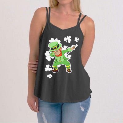 Saint Patrick's Day Dabbing Leprechaun Funny Green Women's Strappy Tank