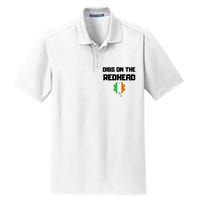 St Patricks Day Dibs On The Redhead Funny Dry Zone Grid Polo