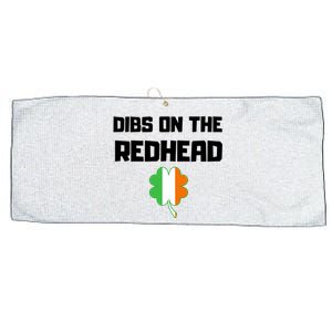 St Patricks Day Dibs On The Redhead Funny Large Microfiber Waffle Golf Towel