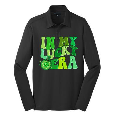 St Patricks Day In My Lucky Era Disco Ball Silk Touch Performance Long Sleeve Polo