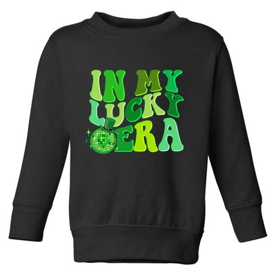 St Patricks Day In My Lucky Era Disco Ball Toddler Sweatshirt