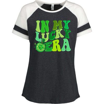 St Patricks Day In My Lucky Era Disco Ball Enza Ladies Jersey Colorblock Tee